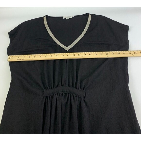 Lili Sidonio Molly Bracken Viscose Dress V-Neck Beaded Black Sleeveless Large - Picture 9 of 12